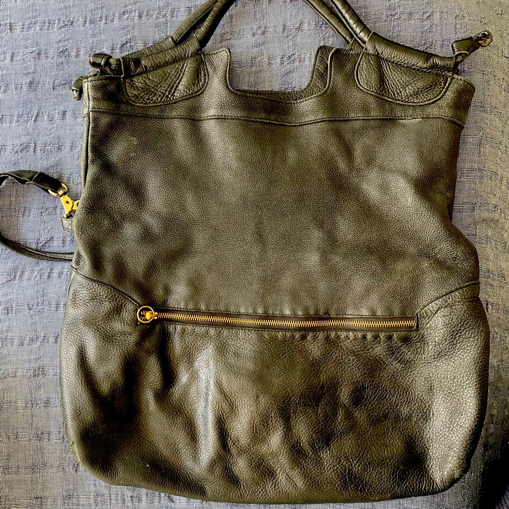 Foley Corinna black tote leather vintage purse